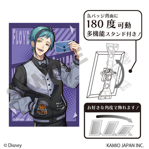 『ディズニー ツイステッドワンダーランド』アート缶バッジ フロイド・リーチ ユニオンバースデー